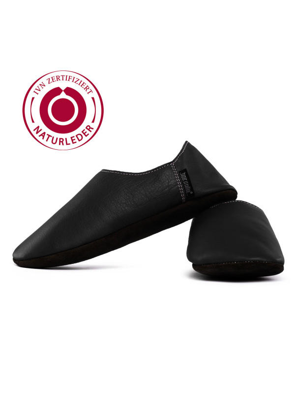 Papuče Babouche 100% BIO leather from Germany with NATURLEDER certificate. The leathers are IVN- and ECARF certified.