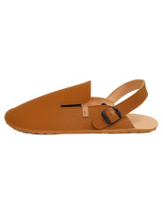 Leather barefoot clogs shoes, roomy toe box, flexible flat sole