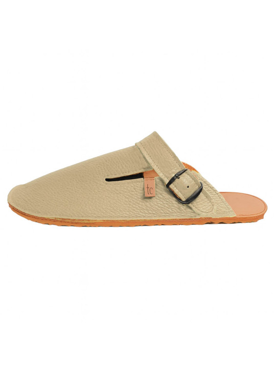 Leather barefoot clogs shoes, roomy toe box, flexible flat sole