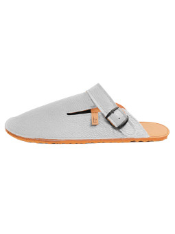 Leather barefoot clogs shoes, roomy toe box, flexible flat sole