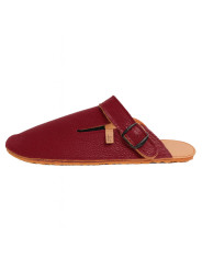 Leather barefoot clogs shoes, roomy toe box, flexible flat sole