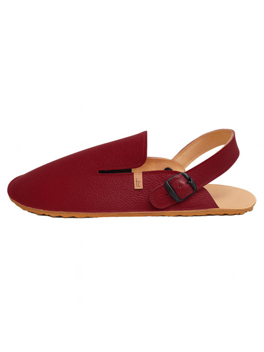 Leather barefoot clogs shoes, roomy toe box, flexible flat sole