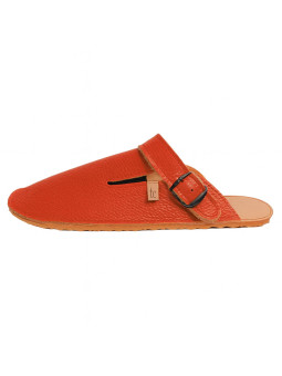 Leather barefoot clogs shoes, roomy toe box, flexible flat sole