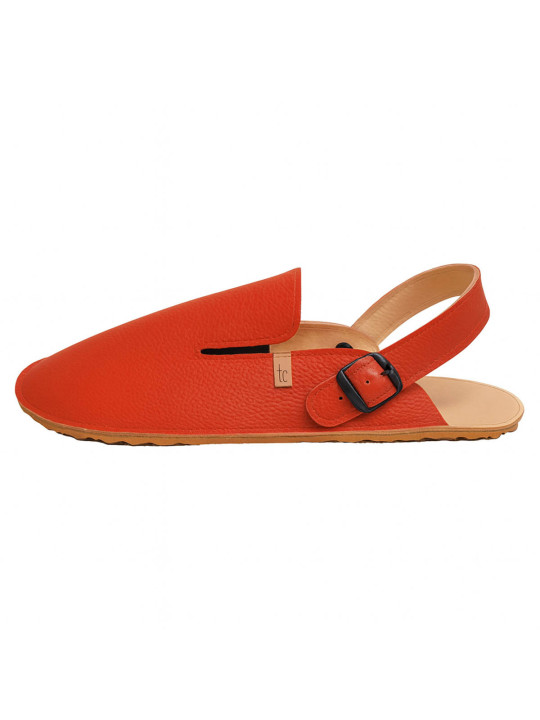 Leather barefoot clogs shoes, roomy toe box, flexible flat sole