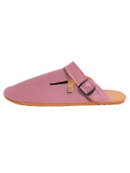 Leather barefoot clogs shoes, roomy toe box, flexible flat sole