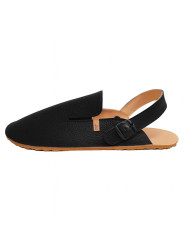 Leather barefoot clogs shoes, roomy toe box, flexible flat sole