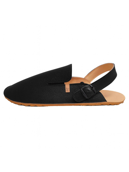 Leather barefoot clogs shoes, roomy toe box, flexible flat sole