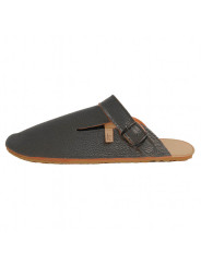 Leather barefoot clogs shoes, roomy toe box, flexible flat sole