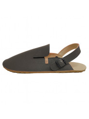 Leather barefoot clogs shoes, roomy toe box, flexible flat sole