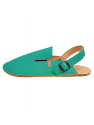 Leather barefoot clogs shoes, roomy toe box, flexible flat sole