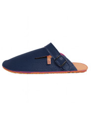 Leather barefoot clogs shoes, roomy toe box, flexible flat sole