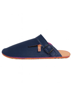 Leather barefoot clogs shoes, roomy toe box, flexible flat sole