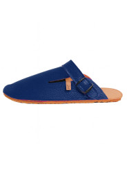 Leather barefoot clogs shoes, roomy toe box, flexible flat sole