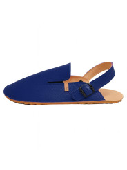 Leather barefoot clogs shoes, roomy toe box, flexible flat sole