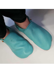 soft leather slippers for children and adults, warm lining