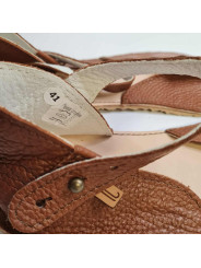 Soft leather flat sandals barefoot shoes wide