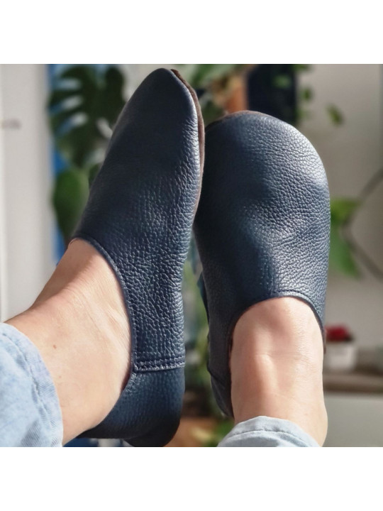 Soft leather babouche slippers, sizes 34 to 49, Tomar Creation