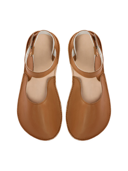 Ballerine barefoot sandales extra flexible brandy