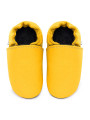 Soft sole leather slippers yellow, typical for barefoot slippers. Size 44