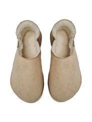 Babouches en peau lainée, 100% mouton