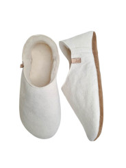 Babouches en peau lainée, 100% mouton
