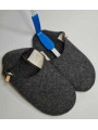 Babouches - laine bouillie naturelle gris anthracite