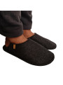 Boiled wool slippers lined with leather barefoot gum sole collection