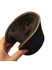 Boiled wool slippers lined with leather barefoot gum sole collection