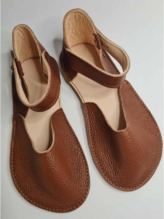 Soft leather sandals ballerina barefoot shoes wide