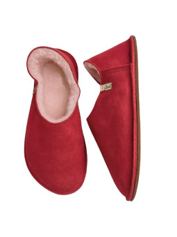 Babouches en peau lainée, 100% mouton