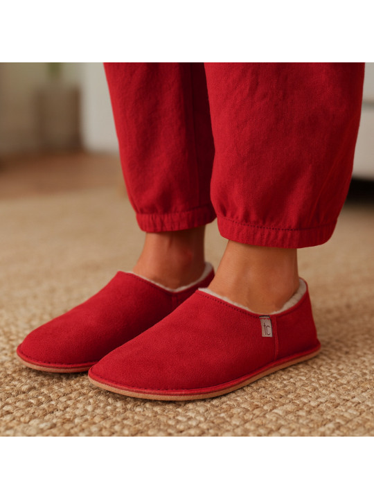 woolen slippers with sheepskin leather and wool