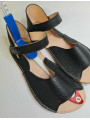 Soft leather flat sandals barefoot shoes wide