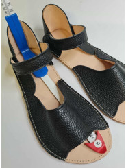 Soft leather flat sandals barefoot shoes wide