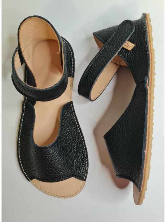 Sandales été cuir barefoot extra souple minimaliste large et plate