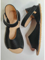 Soft leather flat sandals barefoot shoes wide