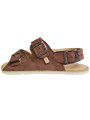 Brown Nubuck Sandals – 3 Buckles – Heel Strap – Ultra-Light White Sole | In Stock | Tomar Creation