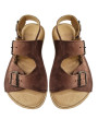 Brown Nubuck Sandals – 3 Buckles – Heel Strap – Ultra-Light White Sole | In Stock | Tomar Creation
