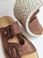 Sandales Nubuck Marron – Double Boucle – Semelle Blanche Ultralégère | En Stock | Tomar Creation