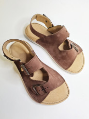 Sandales Nubuck Marron – 3 Boucles – Maintien Talon – Semelle Blanche Ultralégère | En Stock | Tomar Creation