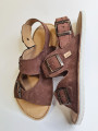 Brown Nubuck Sandals – 3 Buckles – Heel Strap – Ultra-Light White Sole | In Stock | Tomar Creation