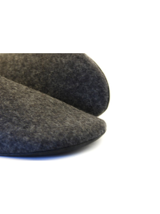 Chaussons laine mérinos gris anthracite