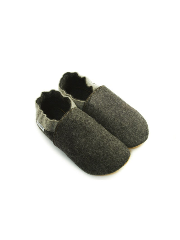 Chaussons laine mérinos gris anthracite