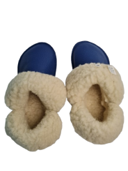 Bottines basses en cuir denim et laine – Chaud & minimaliste Semelles Flexibles | Tomar Creation