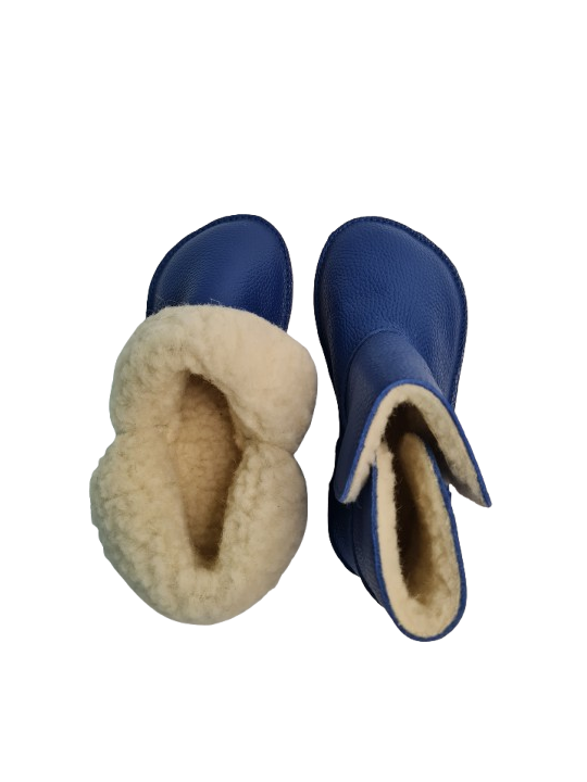 Bottines basses en cuir denim et laine – Chaud & minimaliste Semelles Flexibles | Tomar Creation