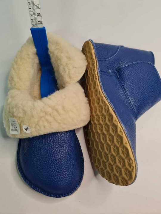 Bottines basses en cuir denim et laine – Chaud & minimaliste Semelles Flexibles | Tomar Creation