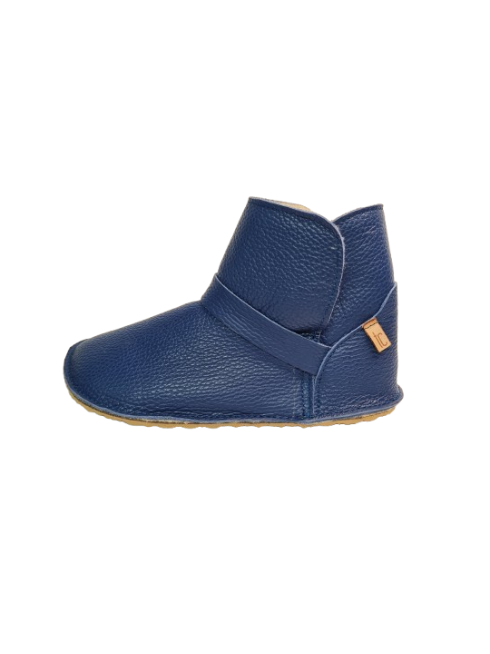 Low-cut denim leather & wool boots – Warm minimalist comfort – Flexible Soles | Tomar Creation