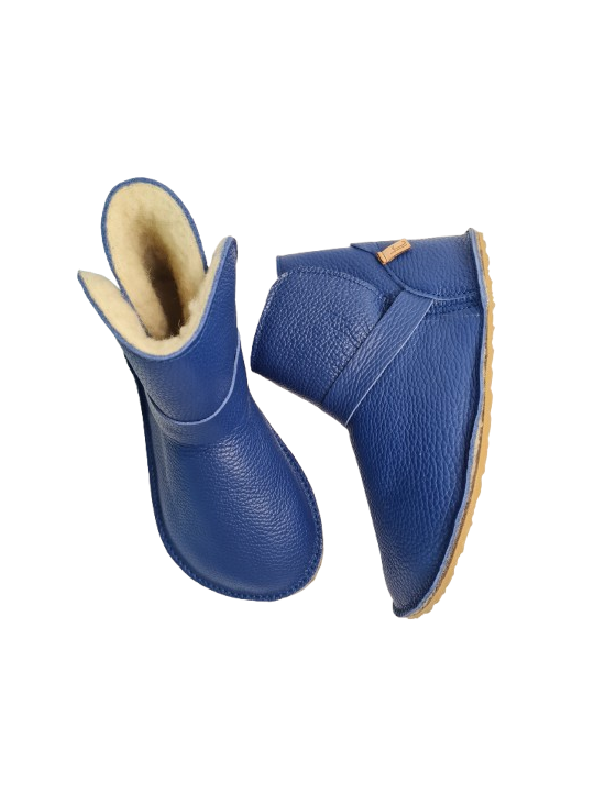 Low-cut denim leather & wool boots – Warm minimalist comfort – Flexible Soles | Tomar Creation