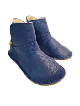 Low-cut denim leather & wool boots – Warm minimalist comfort – Flexible Soles | Tomar Creation