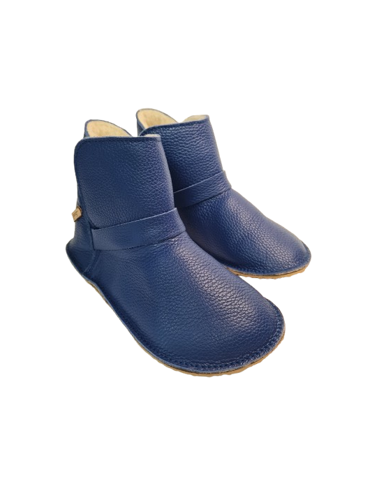 Low-cut denim leather & wool boots – Warm minimalist comfort – Flexible Soles | Tomar Creation