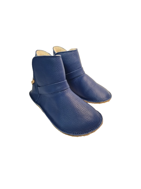 Low-cut denim leather & wool boots – Warm minimalist comfort – Flexible Soles | Tomar Creation